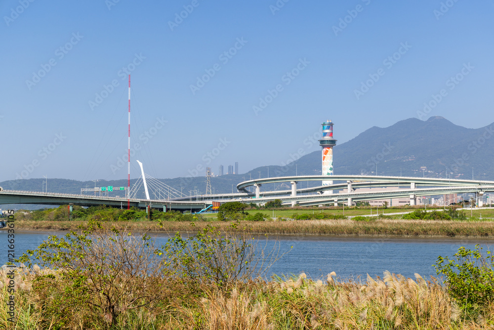 Obraz premium Beautiful river view in Taipei city