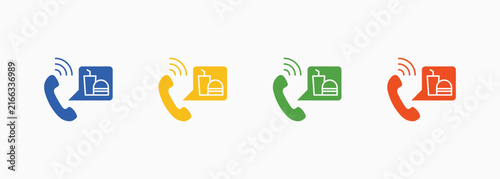 Call Food Icon Set Color Multiple Style Collection Illustration