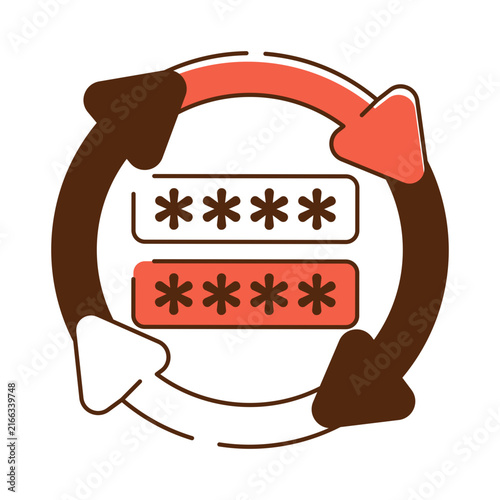 Creative design icon of password update 
