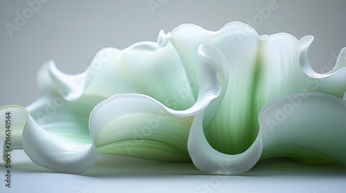Delicate petals unfurl in a gentle display showcasing pristine white and green hues