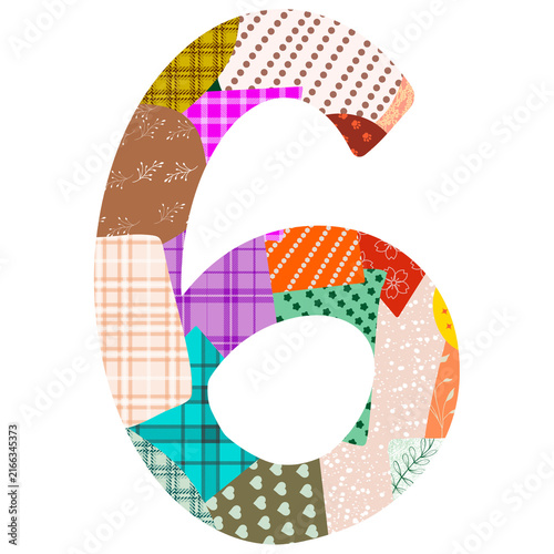 colorful 6 number for decoration 