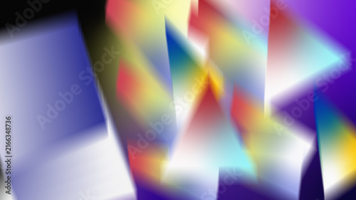 Abstract Geometric Triangle Rectangle Gradient Background with Yellow Red Blue Purple Cyan Color Blend and Prism Light Effect for Creative Projects
