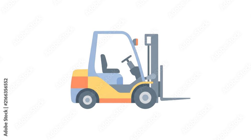 Naklejka premium Flat Design Forklift Illustration On White Background