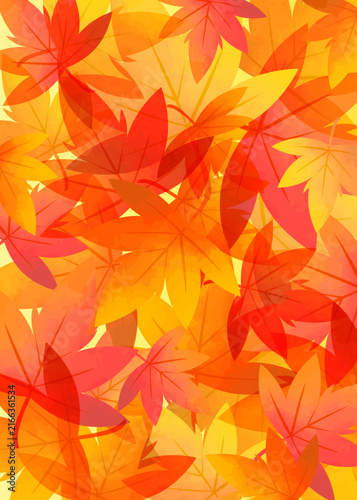 落ちた紅葉のイラスト　銀杏　もみじ