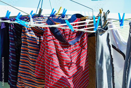 Clothes hanging to dry outdoor