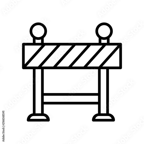 Construction barrier barricade safety fence line icon