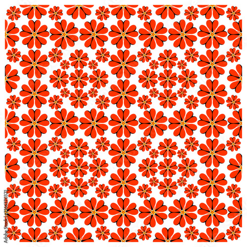 Bold Retro Red and Orange Floral Seamless Vector Pattern for Fabric, Fashion, Wallpaper, Gift Packaging and Home Decor
