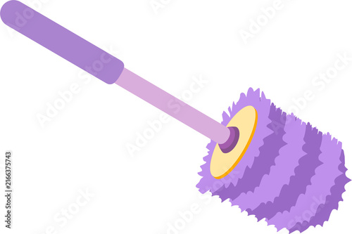 Принти на полотні Purple feather duster vector illustration for cleaning housework and housekeepin