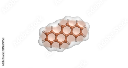 Cuadro en lienzo Chrysene, polycyclic aromatic hydrocarbon (PAH) and environmental pollutant foun