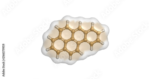 Foto Benzo[a]pyrene, polycyclic aromatic hydrocarbon (PAH) and potent mutagenic carci