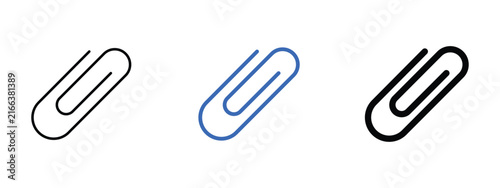 Canvas Print Paper clip icon set isolated on white background, email attachment line vector s