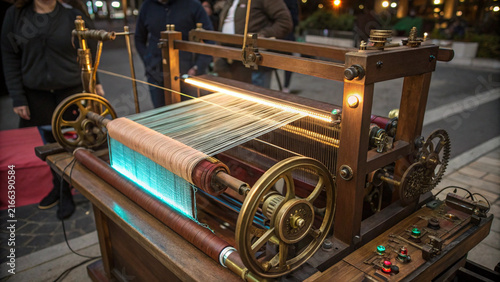 Vintage automated weaving loom machine