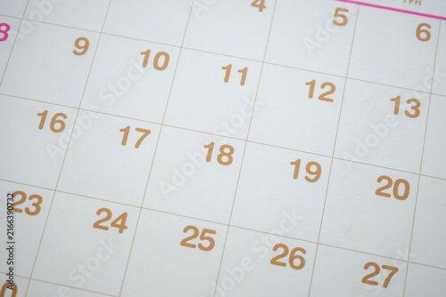 calendar page date background business planning appointment meeting concept