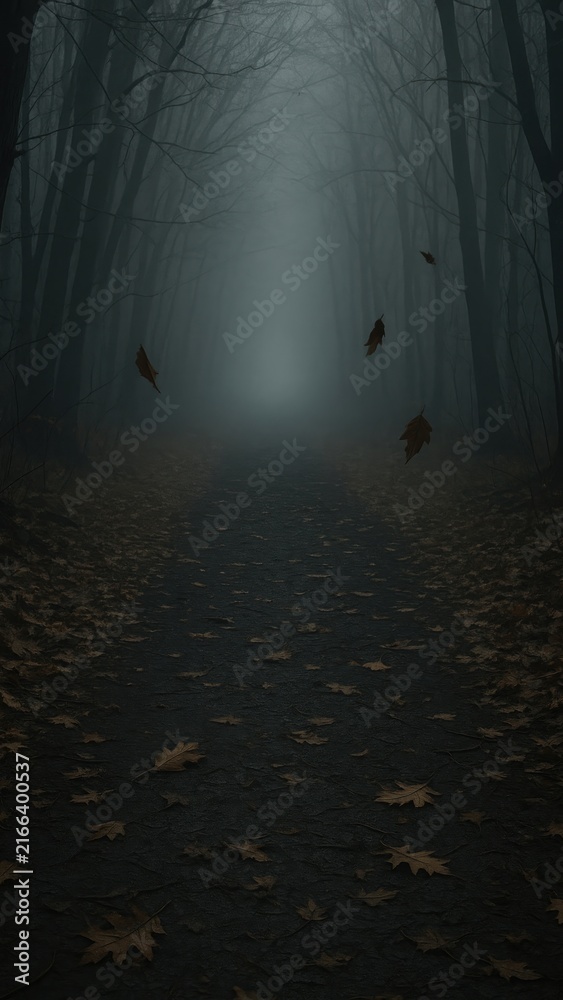 Fototapeta premium Mysterious foggy forest path mobile wallpaper