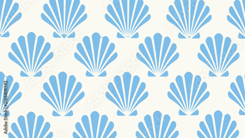 Seashell Ocean Beach Marine Summer Seamless Pattern Vector Illustration