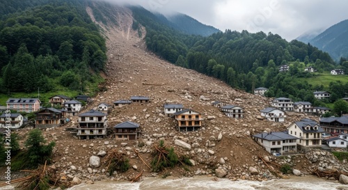 Devastating landslide engulfs mountain village, burying homes under massive debris flow