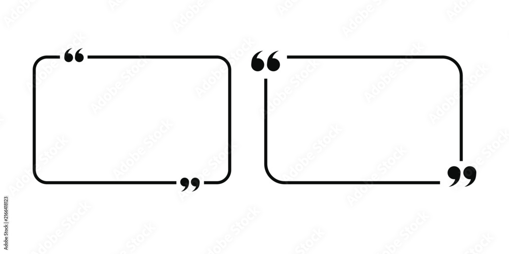 Naklejka premium Elegant quotation box icon set. quote marks and text bubble elements for testimonial and feedback design layout