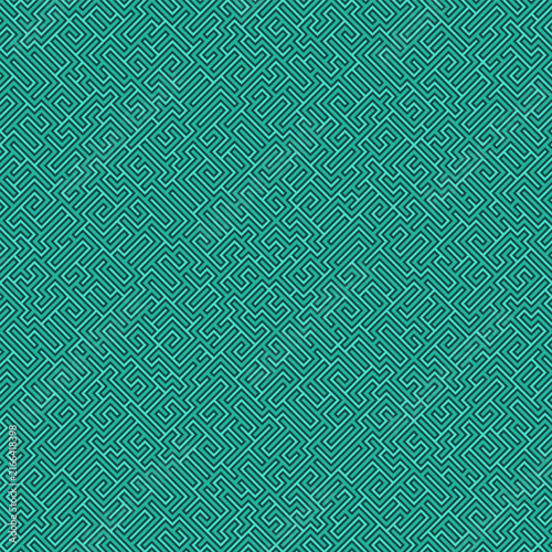 Seamless geometric maze pattern. Modern monochrome background with intricate seamless line ornament. 