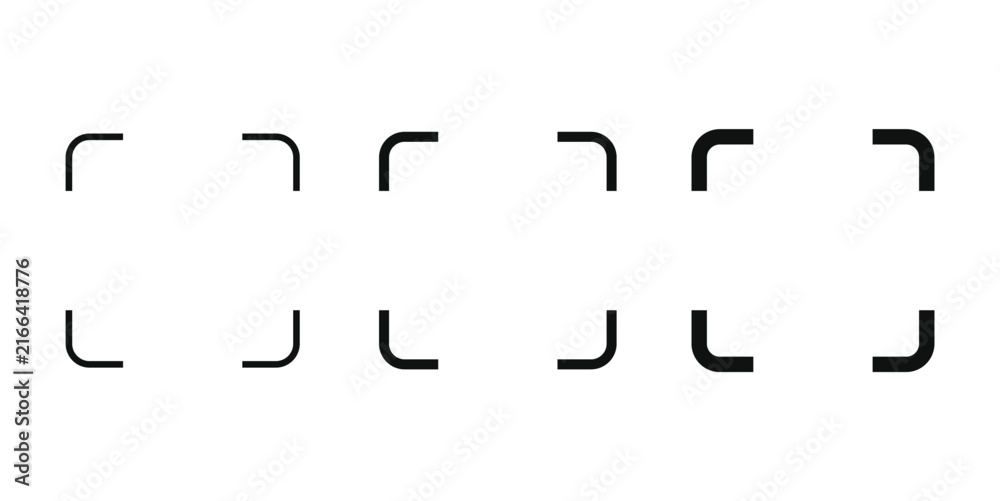 Fototapeta premium scan frame icon set. camera focus sign. viewfinder symbols for QR code scanner