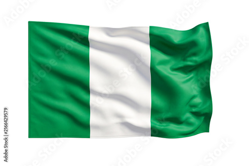Photography Nigeria flag waving on transparent background high quality 3d rendering national symbols