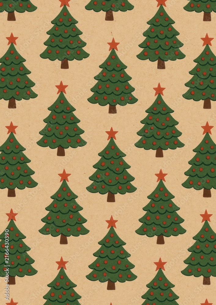 Obraz premium Festive Christmas tree pattern
