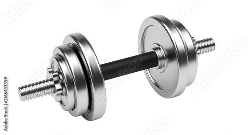 Quadro su tela Heavy metal adjustable dumbbell for fitness strength training isolated on white