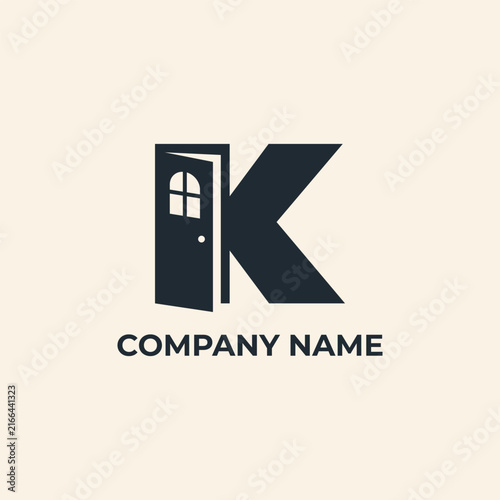 Modern K Door House Logo Minimalist Real Estate and Property Branding