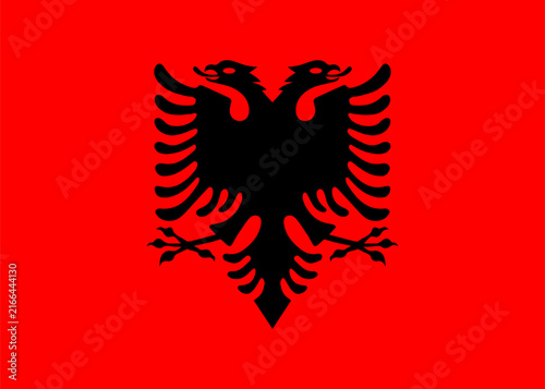 Canvastavla The Albanian flag in the correct proportions of 5 to 7