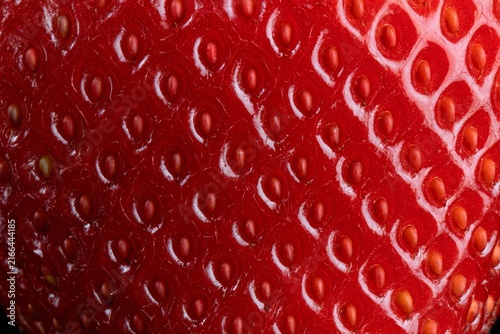 Extreme Macro Close Up of Fresh Strawberry Texture Seeds
