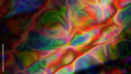 Abstract dark holographic liquid glow texture background