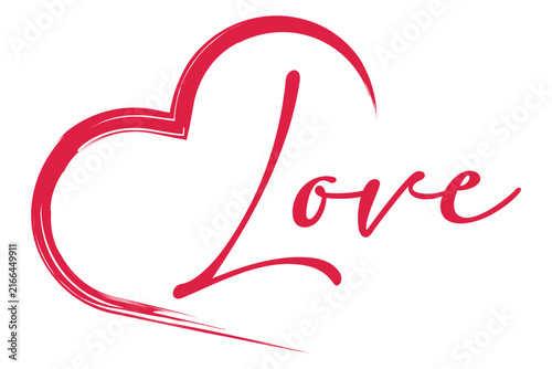 Heart Outline with Love Text Logo