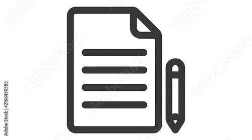 Vector illustration of a writing document pencil icon