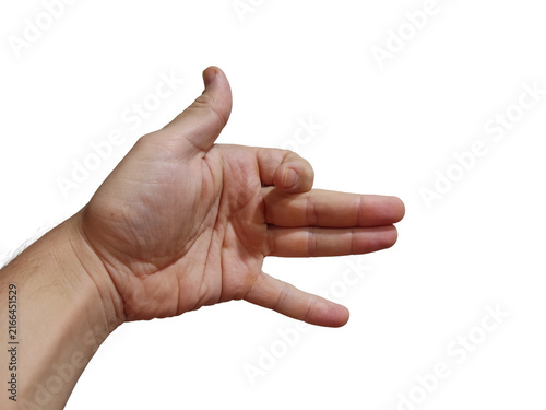 Human hand making finger gun gesture on transparent background for playful design and educational purposes