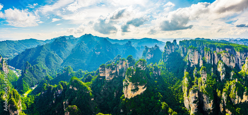 Canvastavla Scenic view of sandstone pillars in Zhangjiajie National Forest Park, Hunan, Chi