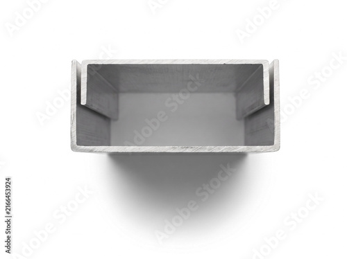 Aluminum extrusion profile cross section on white