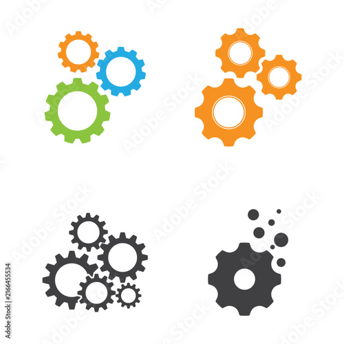 Gear illustration logo icon vector flat design template