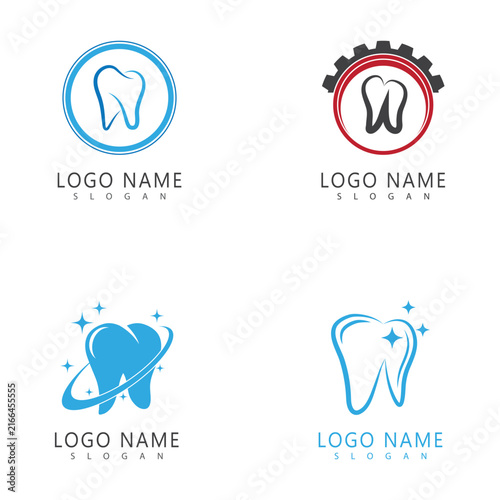 Dental logo template vector illustration flat design
