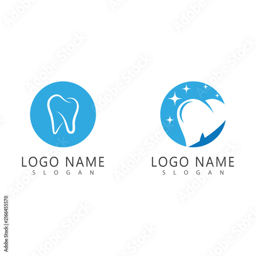 Dental logo template vector illustration flat design