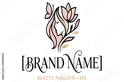 Abstract Flower Logo Vector Illustration with Elegant Floral Symbol, Flame Shape, Heart Silhouette and Decorative Design for Business, Company, Card and Branding