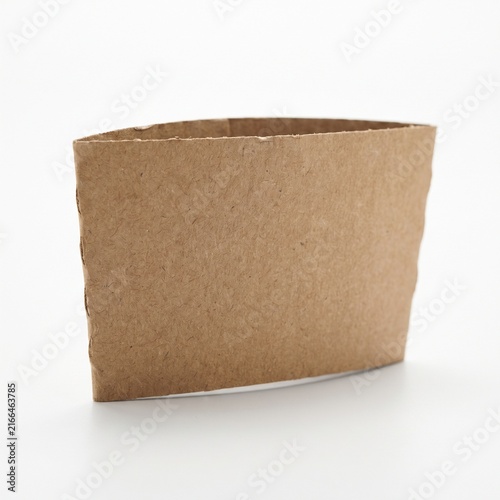 Kraft paper coffee cup sleeve isolated on white background
