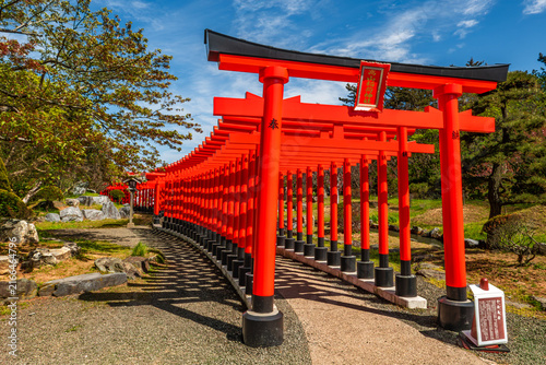 Fotografie Red torii gates in Tsugaru, Aomori.