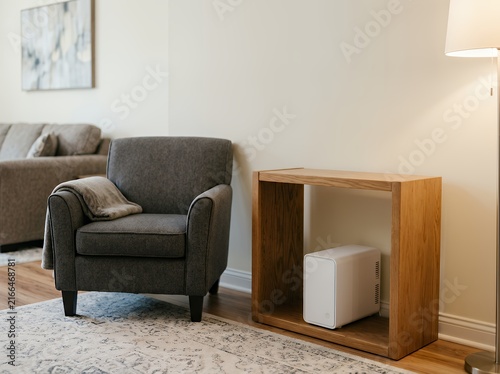 home inspection, radon detector, radon level testing, indoor air quality, basement, living room