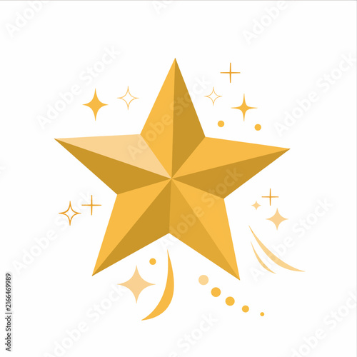 Golden Star with Sparkles and Glitter 1.