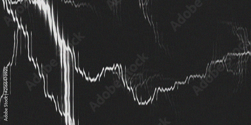 Canvastavla Wavy line with fluctuating amplitude against a dark background presents a graysc