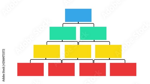 video motion infographic pyramid-shaped structure visual representation of a hierarchy or organization.