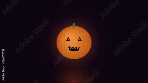 Jack o lantern Pumpkin Character with Animated Spooky Face Expression
