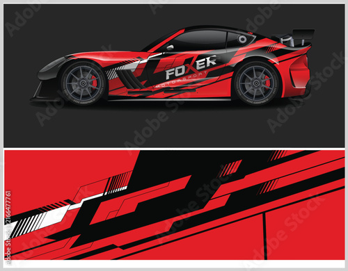 Dynamic Sports Car Wrap Design