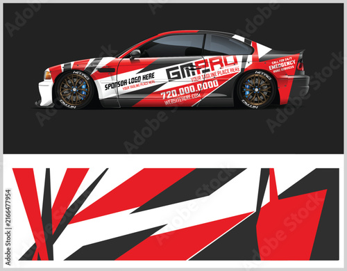 Dynamic Racing Car Wrap Design