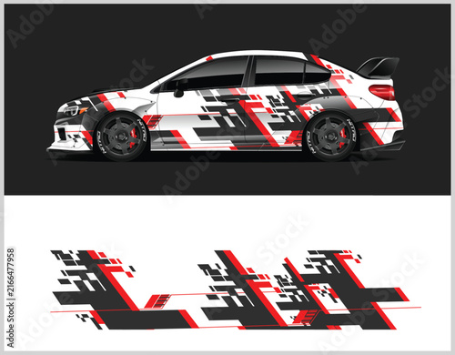 Modern Abstract Racing Car Wrap Design