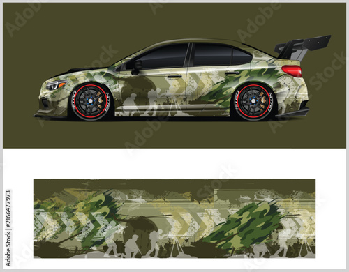 Modern Camouflage Car Wrap Design